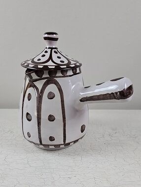 Vintage Cerasarda Italy Hand Painted Ceramic Covered Server Pitcher